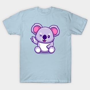 Cute Koala Peace Hand T-Shirt